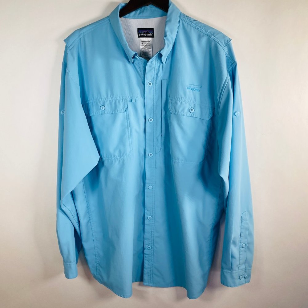 Patagonia Light Blue Outdoor Vented Back S…